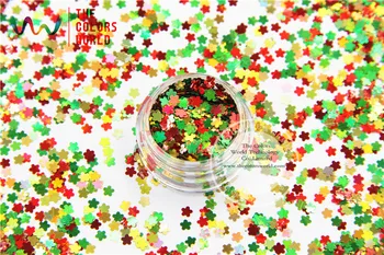 Navidad-283 Mixto Láser Holográfico los Colores de las Flores de Forma de 3.0 MM de Tamaño de Brillo de las Lentejuelas para el arte del clavo y de BRICOLAJE, decoración de la Navidad