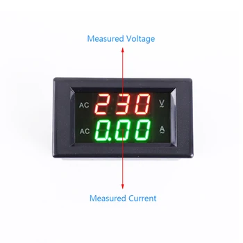 AC Voltímetro Amperímetro 100A 0.39 LED Digital de la Pantalla del Medidor de 60V-300V CT Transformador