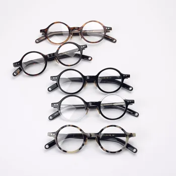 Vintage de la Calidad de Acetato de gafas clásicas de la ronda de marco HP202 gafas de mujeres hombres caja original en caso de prescripción de la lente libre de la nave