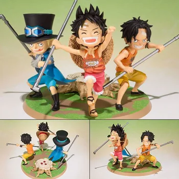 Anime ONE PIECE Monkey D. Luffy, Portgas D. Ace, Sabo Figuarts de la Figura de Acción de PVC 9cm Modelo de la Colección de Muñecas Juguetes para los Regalos