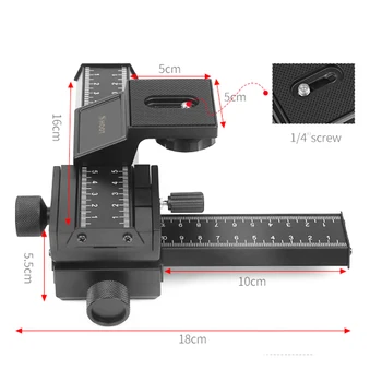 DISPARAR 4 Modo de Enfoque Macro Carril Deslizante para Canon Sony Nikon Pentax Cerca de Disparo de Cabeza del Trípode con un Tornillo de 1/4 para DSLR Cámara