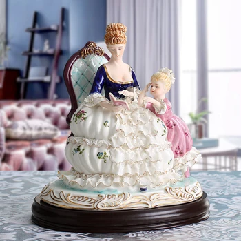 Casa de Alto grado de muebles madre-hijo de estilo europeo con muebles de salón de artesanías de cerámica de caracteres regalo de boda de piano