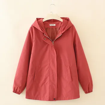 UHYTGF de ropa de Mujer de moda con capucha casual de primavera otoño abrigo coreano flojo sobre todo las de gran tamaño cazadora 1503