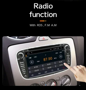 Eunavi 2 Din Android 10 Radio de Coche dvd de Ford focus 2 Mondeo S-MAX, C-MAX, Galaxy Transit Tourneo estéreo de Navegación GPS DSP WIFI