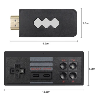 Consola de juegos de vídeo USB Inalámbrico de Mano de la TV Mini Consola de Construir En 620 Clásico de 8 Bits de los Juegos de Doble Gamepad Compatible con HDMI de Salida