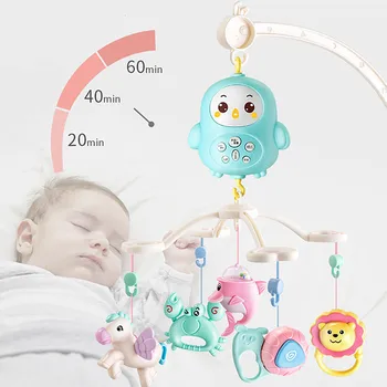 Bebé recién nacido cama bell Chupadero Sonajeros Rotación de caja de música con la Luz de la educación Temprana de Rompecabezas juguetes de bebé sensorial de juguetes de la cuna de la campana