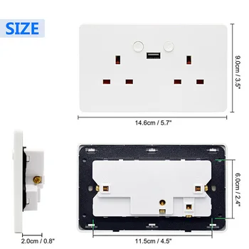 13A Smart WiFi Enchufe de la Pared del reino unido-Plug USB Alexa APLICACIÓN de Corriente Para el Hogar