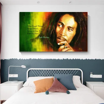 Bob Marley Lienzo de Pintura de Retrato Carteles y Grabados de Arte de Pared con Fotos Para la Sala de estar Clásico Decorativo de la Pintura al Óleo Cuadros