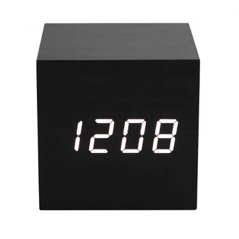 2019 Original de Madera LED de Alarma del Reloj Despertador de la Temperatura de los Sonidos LED de Control Electrónico con Pantalla de Escritorio Digital Relojes de Mesa