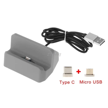 Magnético Micro USB + cable USB Tipo C Conector de la Estación de Carga Dock Para el Teléfono Android S8 Note8 Xiaomi 5 6 Onelus 2 3 5 Nave de la Gota