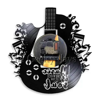 La guitarra de la Música disco de Vinilo de Pared Reloj de Corte por Láser de la Música Soul de Vinilo Reloj del Reloj 3D Banda de Rock de la Decoración del Hogar, Regalos para la Cantante Ídolo