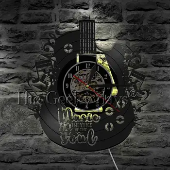 La guitarra de la Música disco de Vinilo de Pared Reloj de Corte por Láser de la Música Soul de Vinilo Reloj del Reloj 3D Banda de Rock de la Decoración del Hogar, Regalos para la Cantante Ídolo