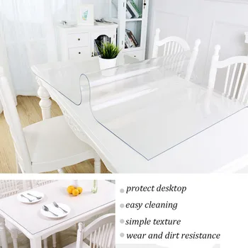 PVC Mantel Transparente D' Impermeable Mantel, Aceite Mantel con Cocina Patrón, Vidrio Paño Suave 1.0 Mm de la cubierta de la mesa