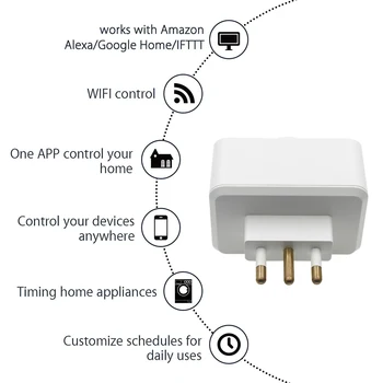 Bakeey Smart Socket italiano Socket WIFI Smart Socket 16A Interruptor de Control Remoto Trabajar con Amazon Alexa Google Assistant Home