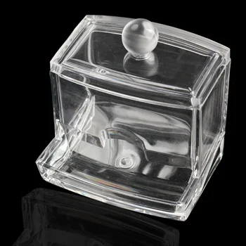 Claro Cosméticos De Maquillaje Caso De Acrílico Transparente Hisopo De Algodón Titular De Almacenamiento Caja De FPing
