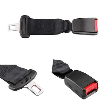 2Pcs Universal Extensor de Cinturón de Seguridad del Coche de Seguridad del cinturón de seguridad de 23mm de Larga duración Negro de extensión para cinturón de seguridad de Automóviles de Tipo D Con Seguridad