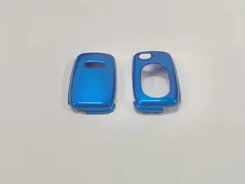 Brillo Metálico de Color Azul (de Forma Oval) de Plástico Duro Tecla del control Remoto Caso de la Protección Para Audi A3 8L A4 B5 B6 TT MK1 A6 C5