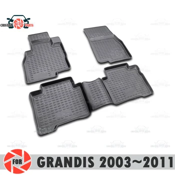 Alfombras de piso para Mitsubishi Grandis 2003~2011 tapetes antideslizante de poliuretano de tierra de protección interior de un coche estilo accesorios