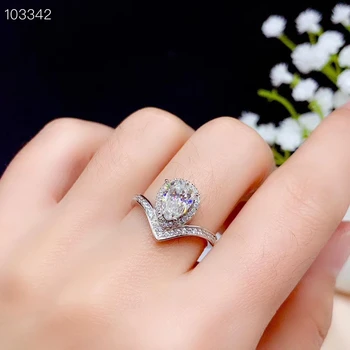 El chisporroteo de moissanite de piedras preciosas anillo de las mujeres de la joyería del anillo de compromiso de boda de plata 925 anillo de regalo de cumpleaños