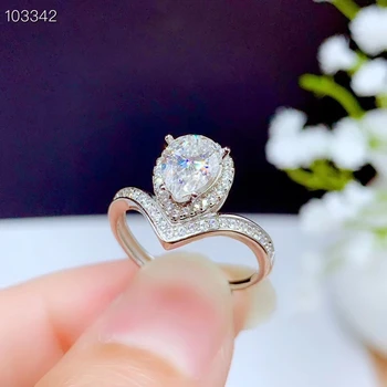 El chisporroteo de moissanite de piedras preciosas anillo de las mujeres de la joyería del anillo de compromiso de boda de plata 925 anillo de regalo de cumpleaños