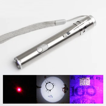 3 En 1 Mini Portátil USB LED Linterna de Acero Inoxidable de Luz Recargable Pequeña linterna Led Detector de Dinero Lámpara de Clip Super Brillante