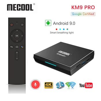 Mecool KM9 Pro Classic Google Certificado de Control de Voz de Android TV Box Adnroid 9.0 2G 16G 4K HDR Inteligente Reproductor