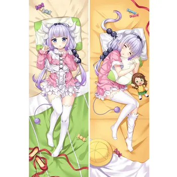 Anime la Señorita Kobayashi del Dragón de Mucama Fundas de almohada Dakimakura caso de las chicas Sexy 3D de Doble cara la ropa de Cama Abrazando el Cuerpo funda de almohada kc09