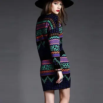 El otoño y el invierno 2020 nueva moda temperamento traje de falda de 2 piezas de estilo nacional de tejidos de punto de la cadera Conjunto de Falda