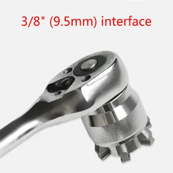 1PC de 3/8 de pulgada de la Unidad de 10-19 mm Ajustable Hex Socket universal de par de Torsión del Trinquete Socke