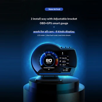 La Nueva China OBD HUD Ordenador de a Bordo OBDii 2 GPS Head Up Display Digital, Velocímetro Turbo Combustible OBD Scanner Distribuidor Buen Precio