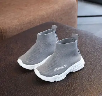Niños zapatos casual 2020 masculino femenino de la zapatilla de deporte infantil de alta elasticidad de pie envolver botas de nieve niños calcetines tejidos zapatos zapatos de bebé