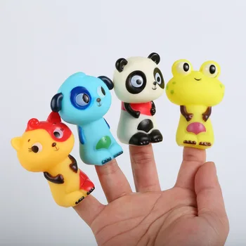 4Pcs Interactivo Animal Marioneta de Dedo de la Muñeca Educativas en la Cognición de dibujos animados de Juguetes para Niños y Niñas de Cumpleaños los Regalos Populares