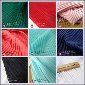 1psc multi-color de la Gasa Plisada de tela plisada de tela de color sólido para órgano vestido de falda aplastado (plisado 0,5 m)
