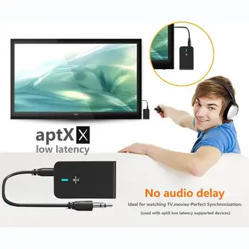 3 en 1 Bluetooth 5.0 Transmisor-Receptor de Audio de 3,5 mm Transceptor Adaptador Dongle Para TV/Home Sistema de Sonido