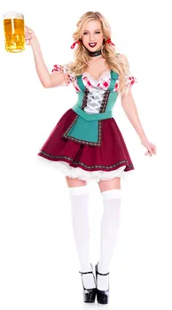 La mascarada de la Fiesta de Carnaval de las Mujeres de Baviera Chica de la Cerveza Oktoberfest Rojo Vestido Corto de Soltera de Cosplay de Fantasía de Disfraces de Halloween