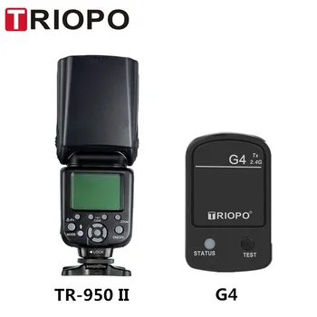 Triopo TR-950II de la Luz del Flash Speedlite + G4 2.4 G Inalámbrico de Transmisión Para Nikon Canon 650D 550D 450D 1100D 60D 7D 5D Cámara
