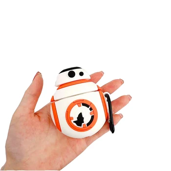 R2D2 BB8 Star Wars Robot Para Airpods 2 Caso 3D de Silicona Anime de dibujos animados Yoda Proteger la Cubierta del Caso para Auriculares Apple