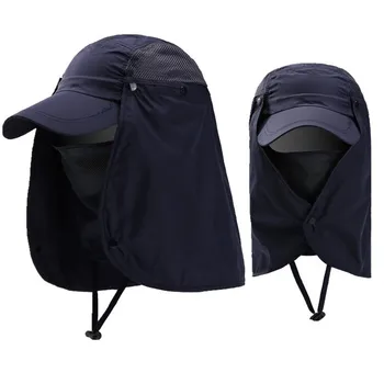 Senderismo Sombrero Tapa Exterior de Verano, Sombrero de Sol de la Pesca Camping Cap Visera del Sombrero de Protección de la Cara Cubierta de Cuello de Sol UV Proteger la Tapa Para Hombres, Mujeres