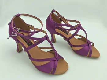 Caliente de la Venta de baile latino zapatos de baile de salsa tango zapatos de fiesta zapatos en color púrpura para las mujeres profesionales 6232P
