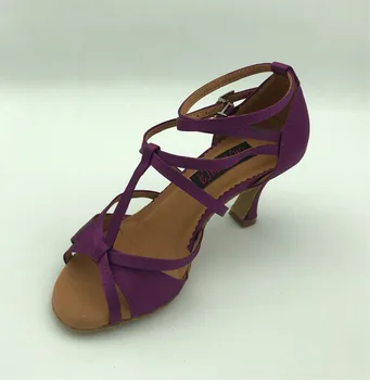 Caliente de la Venta de baile latino zapatos de baile de salsa tango zapatos de fiesta zapatos en color púrpura para las mujeres profesionales 6232P
