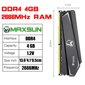 MAXSUN PC Memoria Ram DDR4 de 4GB 8GB 16GB 2666MHz 3 años de Garantía 1.2 V 288Pin Interfaz de Memoria Rams DDR4 Módulo de Escritorio del Ordenador