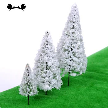 20pcs Blanco árbol de Navidad Modelo de Tren de Árboles de Ferrocarril de Paisajes Diseño de HO OO modelo a Escala de modelos de árboles de tren de modelado