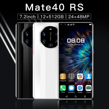 Mate40 RS Smartphone Deca Núcleo Global de la Versión Dual SIM 12G 512G Android10 Desbloqueado 5800mAh 48MP GPS Wifi Teléfono Móvil En Stock
