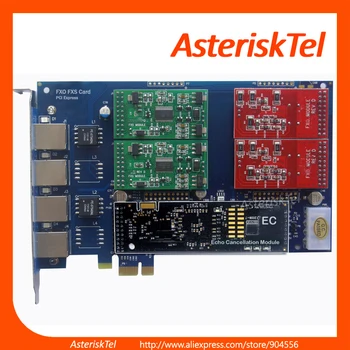 AEX410 con 2 FXO + 2 FXS Asterisco tarjeta con Cancelador de Eco por Hardware,digium de la tarjeta de la Tarjeta de PCIe de Asterisk,Issabel, FreePBX,TDM410E