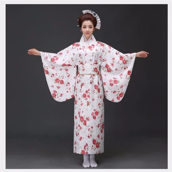 Japonés Tradicional de las Mujeres Kimono Vintage Yukata Con Obi Rendimiento de Baile Vestido de la Novedad de la Noche Vestido de fiesta de Navidad de la Túnica