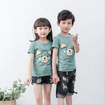 Bebé niños niñas t-shirt de verano de algodón de la camisa para 2-10T poco tops de niños ropa de niños de dibujos animados de coches lindo Camisetas unisex camiseta 1pcs