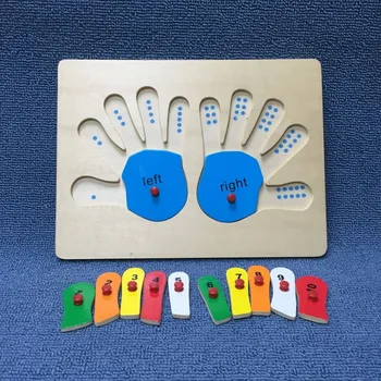 De madera Montessori, Juguetes de Matemáticas Juguetes Juguetes Educativos Para los Niños Materiales Montessori juguete Dedos Contar Modelo de Tablero de Niños de Juguete
