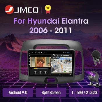 JMCQ Android 9.0 Radio del Coche Para Hyundai Elantra 4 HD 2006-2010 Pantalla Dividida Jugador GPS Navigaion Multimedia, Reproductores de Vídeo Estéreo