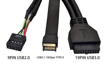 Las unidades de 5.25 Pulgadas USB 3.1 GEN2 en el Panel Frontal USB Hub de 2 Puertos USB 3.0 + 2 Puertos USB2.0 + 1 Puerto de TIPO C, con el TIPO-E Conector para PC de Escritorio