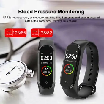 Nuevo M4 Reloj Inteligente de la Frecuencia Cardíaca Monitorización de la Presión Arterial de Niños y Niñas de la Salud de la Pulsera Impermeable de las Mujeres de los Hombres de Fitness Tracker